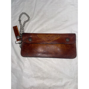 Harley Davidson Embossed Motorcycle Wallet 2 Pocket Leather Trucker Biker Riding